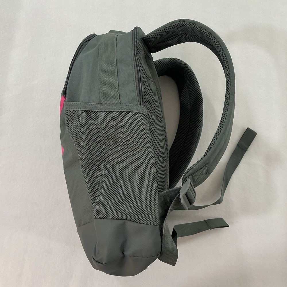 Nike Brasilia Backpack Gray Pink Swoosh 18" Travel School Sports Gym Athletic - Picture 9 of 16